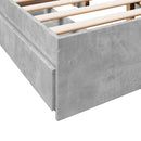 vidaXL betonszürke szerelt fa ágykeret fiókokkal 120 x 200 cm
