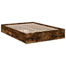 vidaXL füstös tölgy színű szerelt fa ágykeret fiókokkal 120 x 200 cm