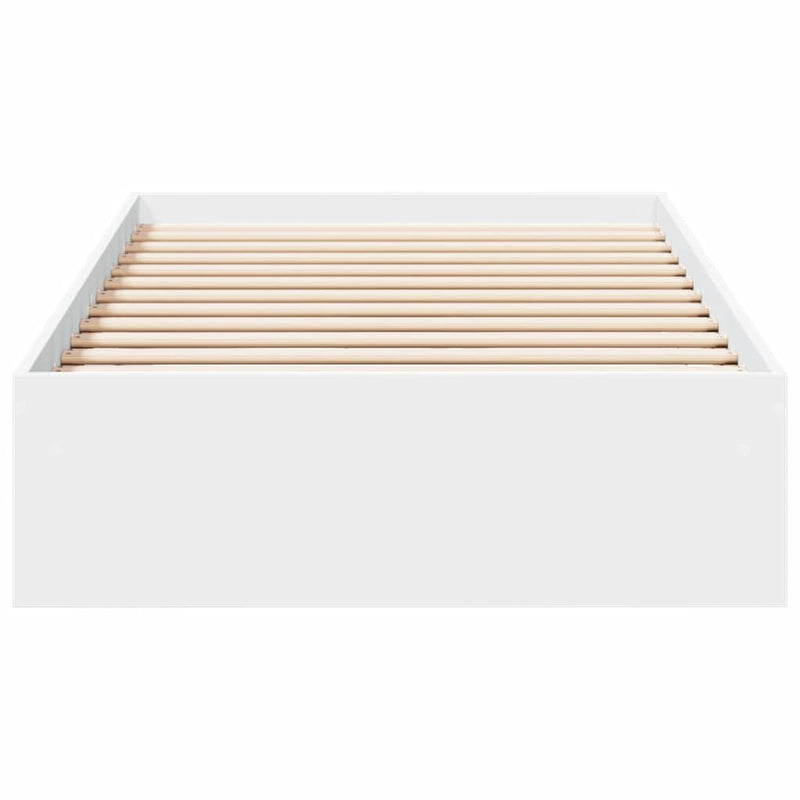 vidaXL fehér szerelt fa ágykeret fiókokkal 100 x 200 cm