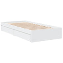 vidaXL fehér szerelt fa ágykeret fiókokkal 100 x 200 cm