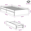 vidaXL sonoma tölgy színű szerelt fa ágykeret fiókokkal 100 x 200 cm