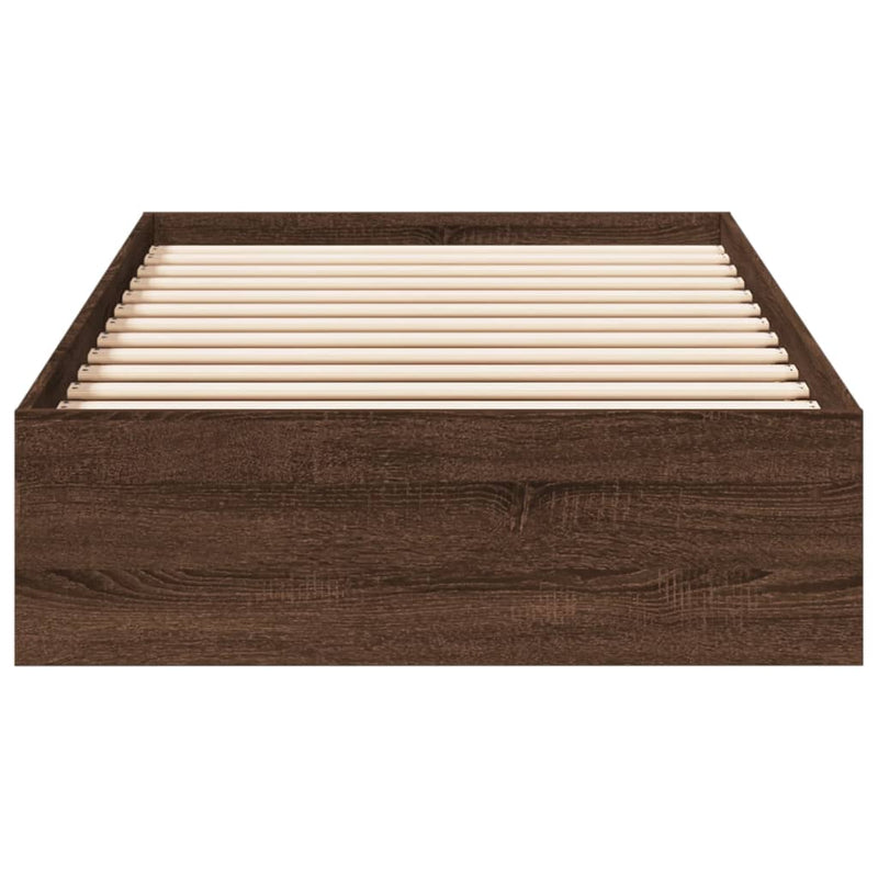 vidaXL barna tölgyszínű szerelt fa ágykeret fiókokkal 100 x 200 cm