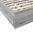 vidaXL szürke sonoma színű szerelt fa ágykeret fiókokkal 90 x 200 cm