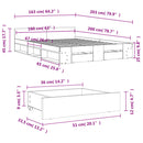 vidaXL sonoma tölgy színű szerelt fa ágykeret fiókokkal 160 x 200 cm