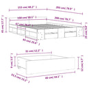 vidaXL sonoma tölgy színű szerelt fa ágykeret fiókokkal 150 x 200 cm