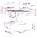vidaXL sonoma tölgy színű szerelt fa ágykeret fiókokkal 140x200 cm