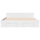 vidaXL fehér szerelt fa ágykeret fiókokkal 140 x 190 cm
