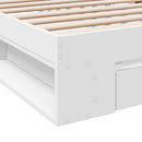 vidaXL fehér szerelt fa ágykeret fiókkal 100 x 200 cm