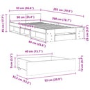 vidaXL fehér szerelt fa ágykeret fiókkal 90 x 200 cm