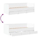vidaXL fehér kanapéágy fiókkal matrac nélkül 100x200 cm