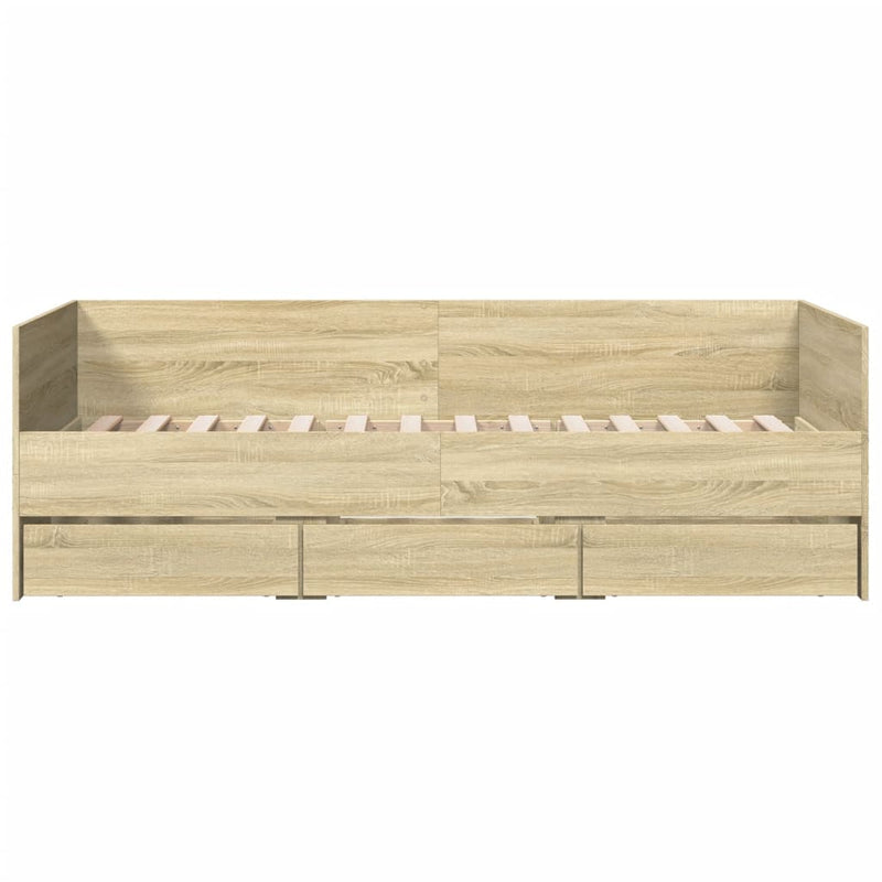 vidaXL sonoma tölgy kanapéágy fiókkal matrac nélkül 100x200 cm