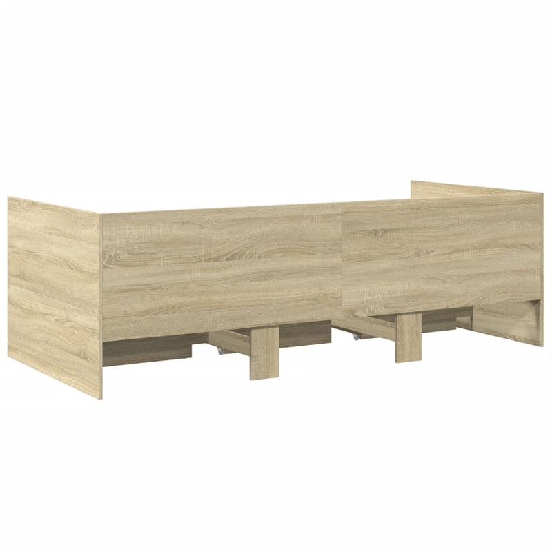 vidaXL sonoma tölgy kanapéágy fiókkal matrac nélkül 100x200 cm
