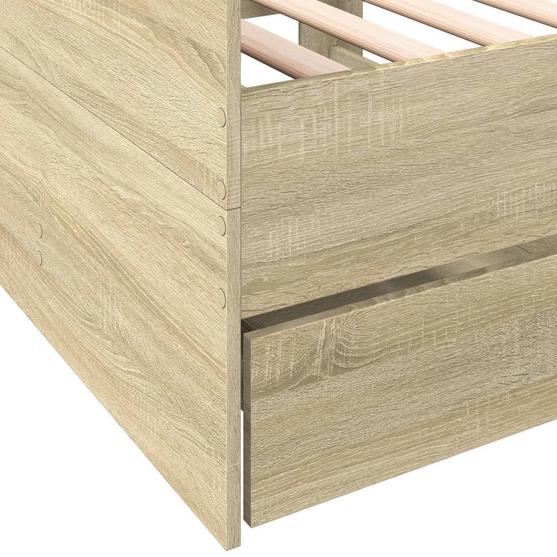 vidaXL sonoma tölgy kanapéágy fiókkal matrac nélkül 100x200 cm
