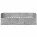 vidaXL betonszürke kanapéágy fiókkal matrac nélkül 100x200 cm