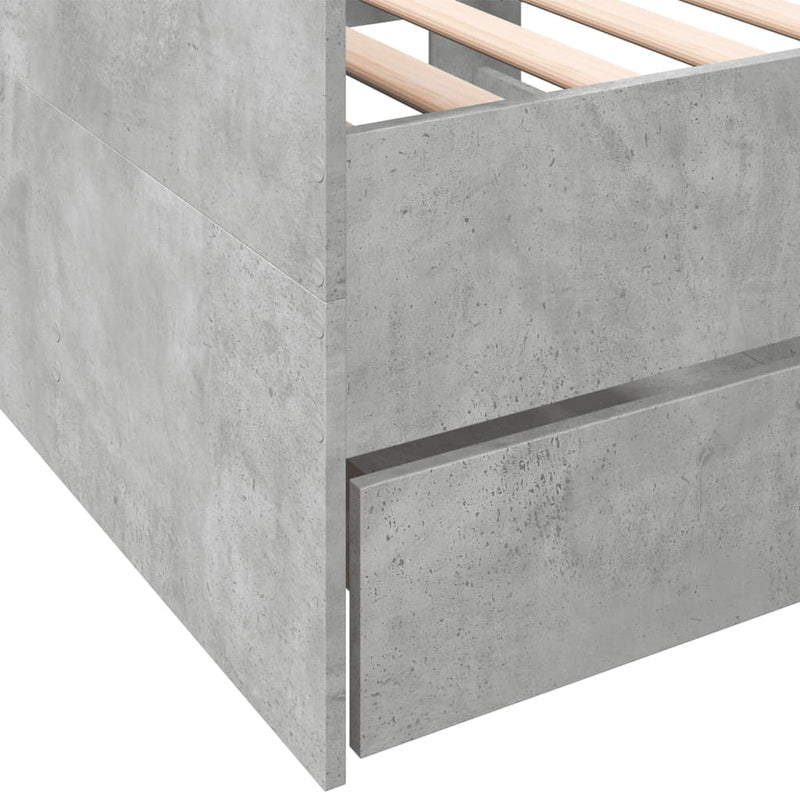vidaXL betonszürke kanapéágy fiókkal matrac nélkül 100x200 cm