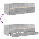vidaXL betonszürke kanapéágy fiókkal matrac nélkül 100x200 cm