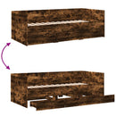 vidaXL füstös tölgy kanapéágy fiókkal matrac nélkül 100x200 cm