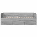 vidaXL szürke sonoma kanapéágy fiókkal matrac nélkül 100x200 cm