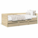 vidaXL sonoma tölgy kanapéágy fiókkal matrac nélkül 90x200 cm