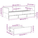 vidaXL sonoma tölgy kanapéágy fiókkal matrac nélkül 90x200 cm
