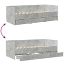 vidaXL betonszürke kanapéágy fiókkal matrac nélkül 90x200 cm
