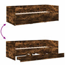 vidaXL füstös tölgy kanapéágy fiókkal matrac nélkül 90x200 cm