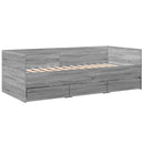 vidaXL szürke sonoma kanapéágy fiókkal matrac nélkül 90x200 cm