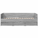vidaXL szürke sonoma kanapéágy fiókkal matrac nélkül 90x200 cm
