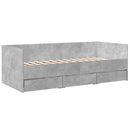 vidaXL betonszürke kanapéágy fiókkal matrac nélkül 90x190 cm