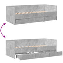 vidaXL betonszürke kanapéágy fiókkal matrac nélkül 90x190 cm