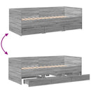vidaXL szürke sonoma kanapéágy fiókkal matrac nélkül 90x190 cm