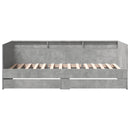 vidaXL betonszürke kanapéágy fiókkal matrac nélkül 100x200 cm