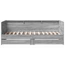 vidaXL szürke sonoma kanapéágy fiókkal matrac nélkül 100x200 cm