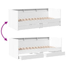 vidaXL fehér kanapéágy fiókkal matrac nélkül 90x200 cm