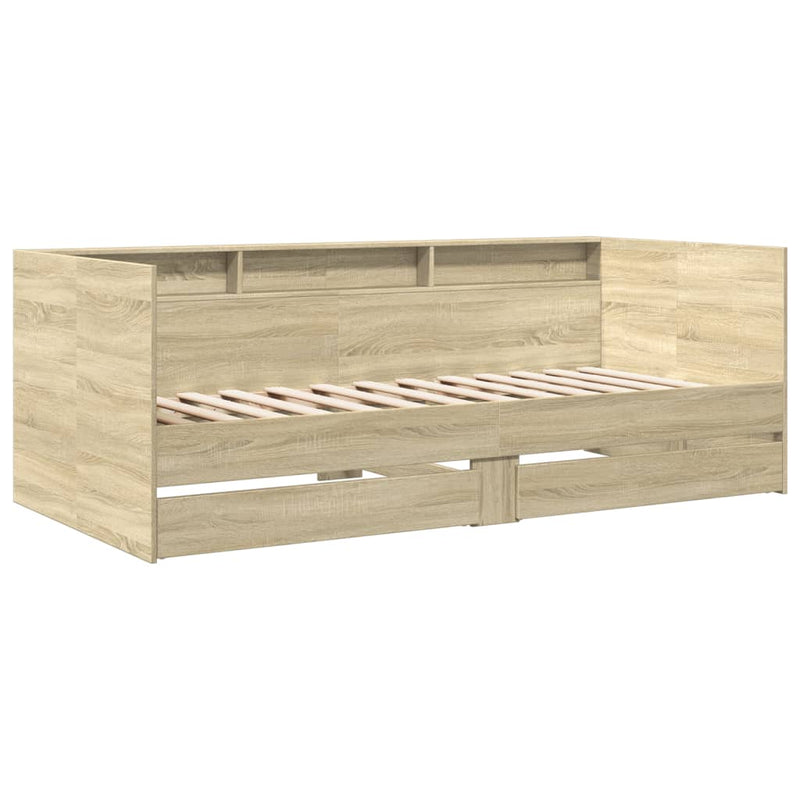vidaXL sonoma tölgy kanapéágy fiókkal matrac nélkül 90x200 cm