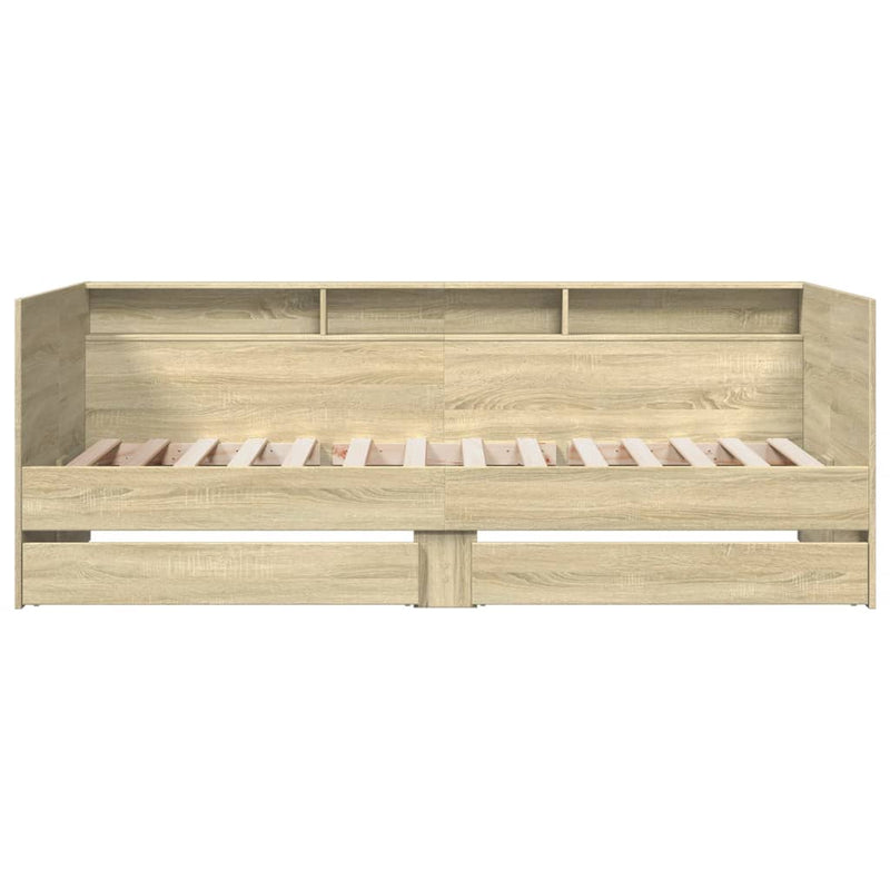 vidaXL sonoma tölgy kanapéágy fiókkal matrac nélkül 90x200 cm