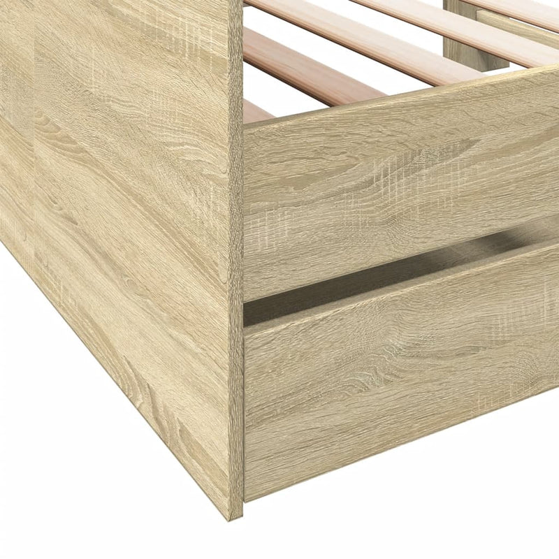 vidaXL sonoma tölgy kanapéágy fiókkal matrac nélkül 90x200 cm