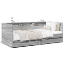 vidaXL szürke sonoma kanapéágy fiókkal matrac nélkül 90x200 cm
