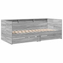 vidaXL szürke sonoma kanapéágy fiókkal matrac nélkül 90x200 cm