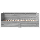 vidaXL szürke sonoma kanapéágy fiókkal matrac nélkül 90x200 cm