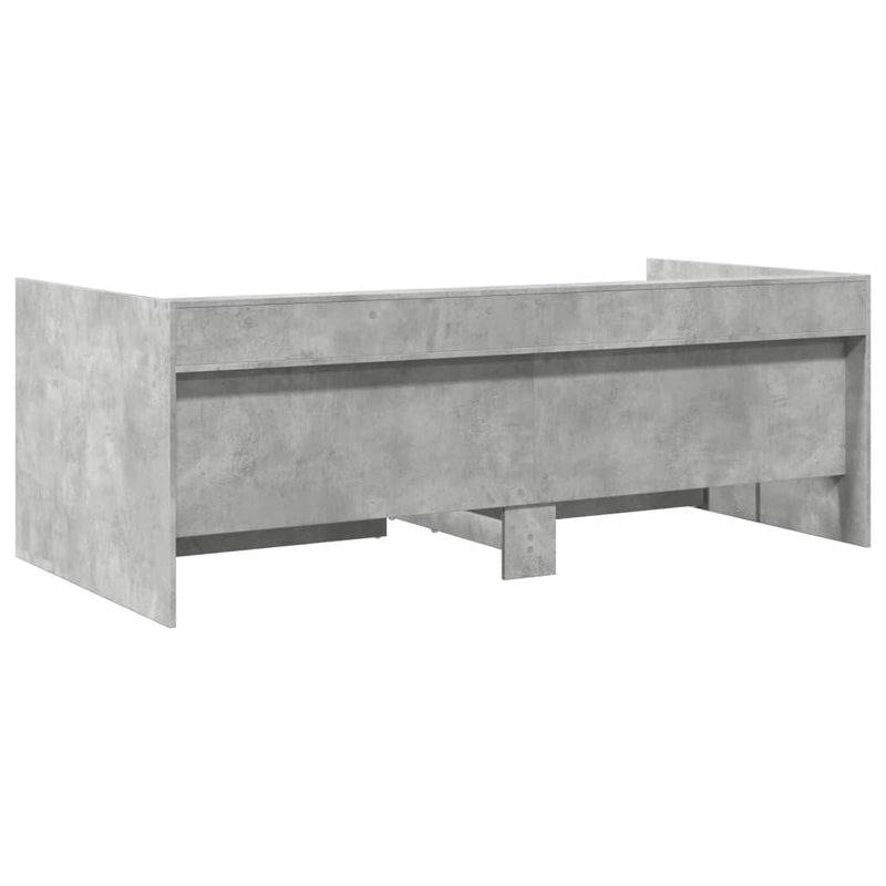 vidaXL betonszürke kanapéágy fiókkal matrac nélkül 90x190 cm
