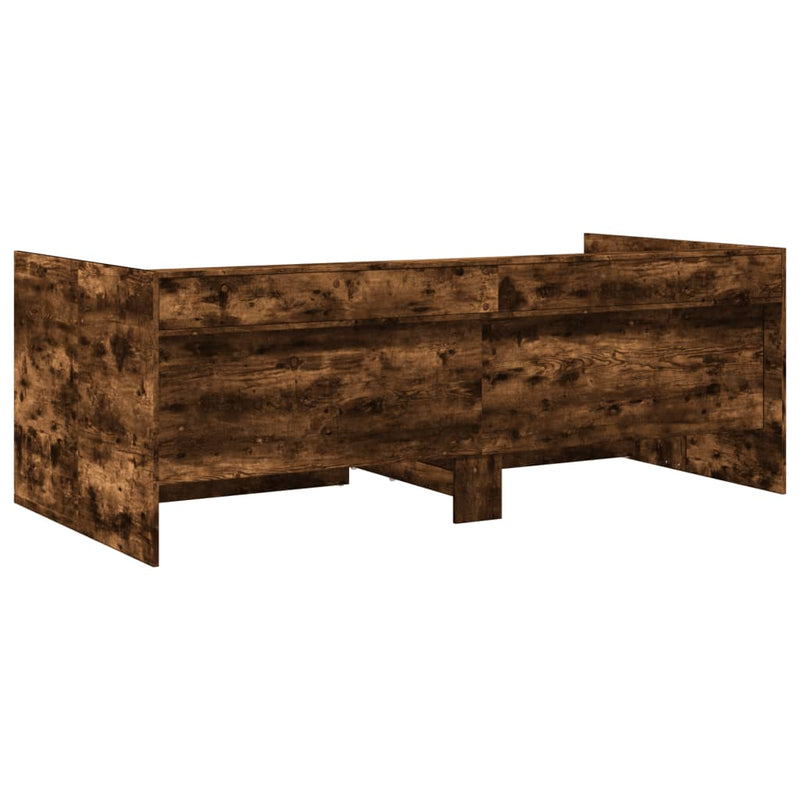 vidaXL füstös tölgy kanapéágy fiókkal matrac nélkül 90x190 cm
