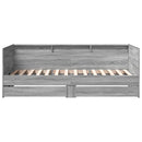 vidaXL szürke sonoma kanapéágy fiókkal matrac nélkül 90x190 cm