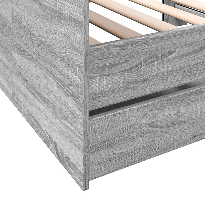 vidaXL szürke sonoma kanapéágy fiókkal matrac nélkül 90x190 cm