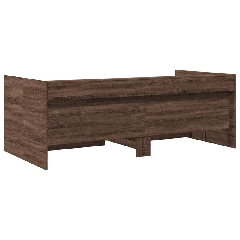 vidaXL barna tölgy kanapéágy fiókkal matrac nélkül 90x190 cm