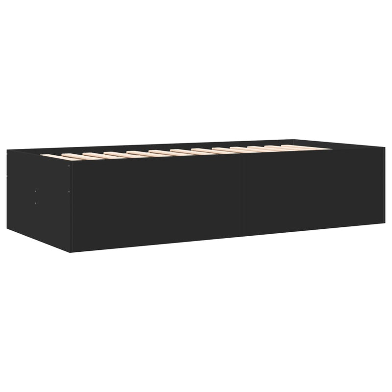 vidaXL fekete kanapéágy fiókkal matrac nélkül 100x200 cm