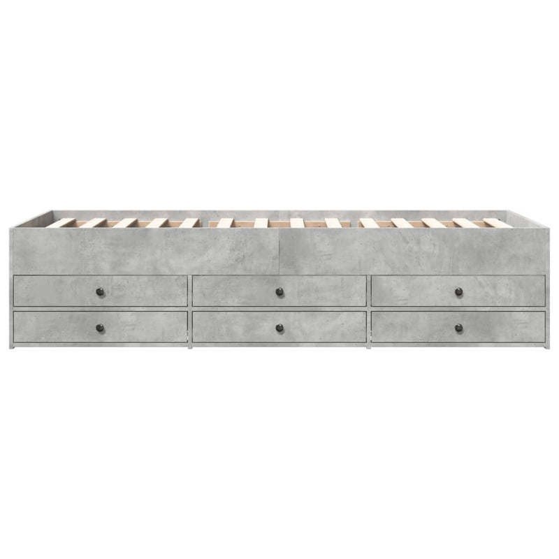vidaXL betonszürke kanapéágy fiókkal matrac nélkül 100x200 cm