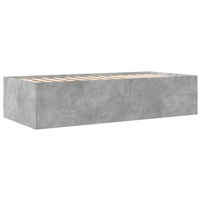 vidaXL betonszürke kanapéágy fiókkal matrac nélkül 100x200 cm