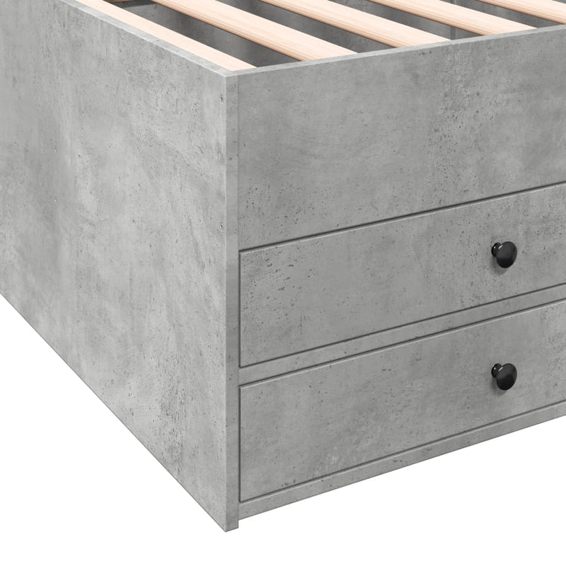 vidaXL betonszürke kanapéágy fiókkal matrac nélkül 100x200 cm