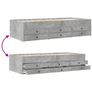 vidaXL betonszürke kanapéágy fiókkal matrac nélkül 100x200 cm